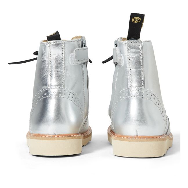 Sidney Zip-Up Boots Silver