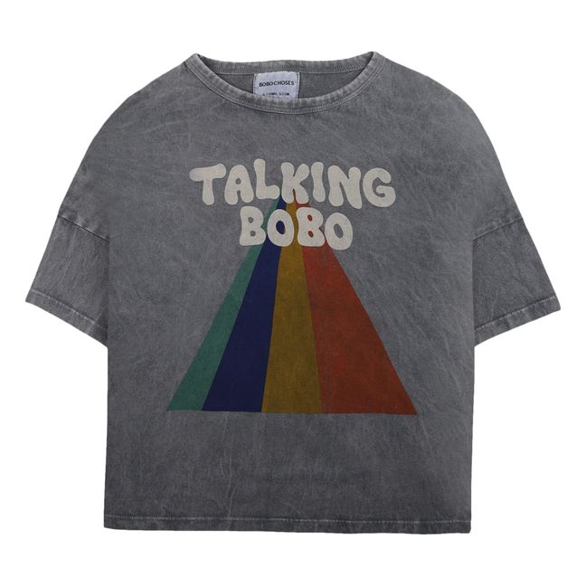 Exclusivo Bobo Choses x Smallable - Camiseta de algodón orgánico Talking Bobo Gris