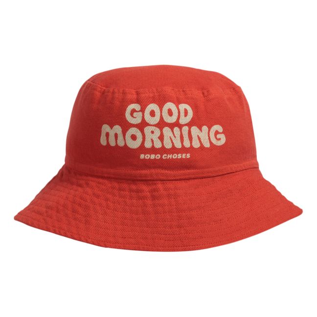 Exclusivo Bobo Choses x Smallable - Sombrero de algodón orgánico Good Morning Rojo