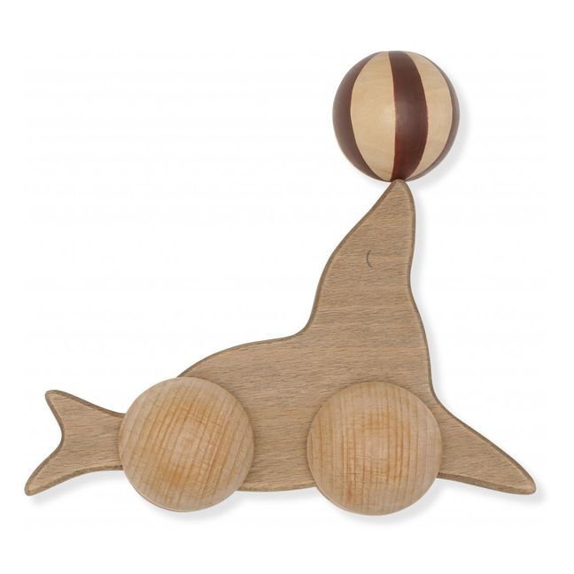 Lion de mer en bois de hêtre FSC Multicolore