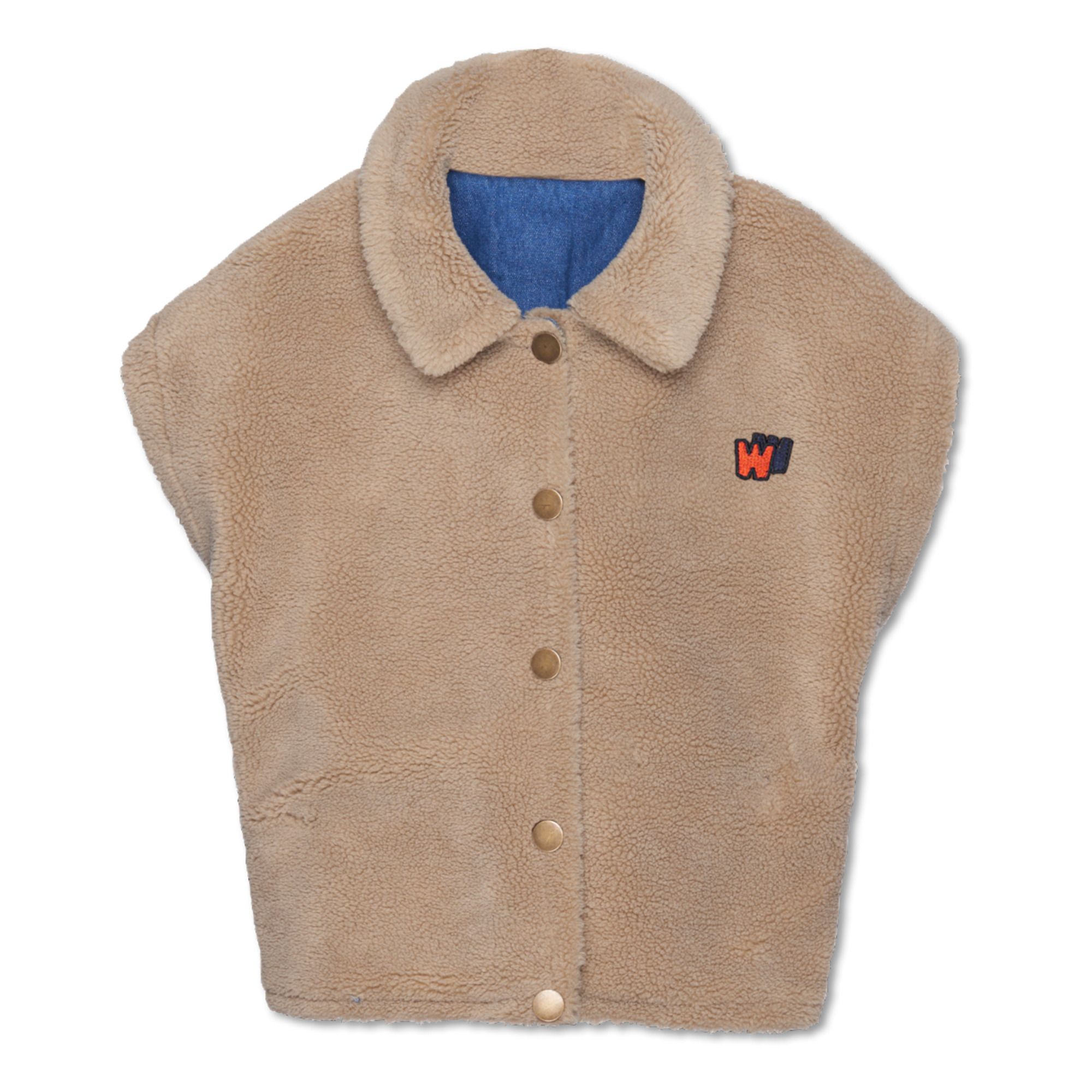 Wander & Wonder - Veste Réversible Jean/Moumoute - Fille - Bleu