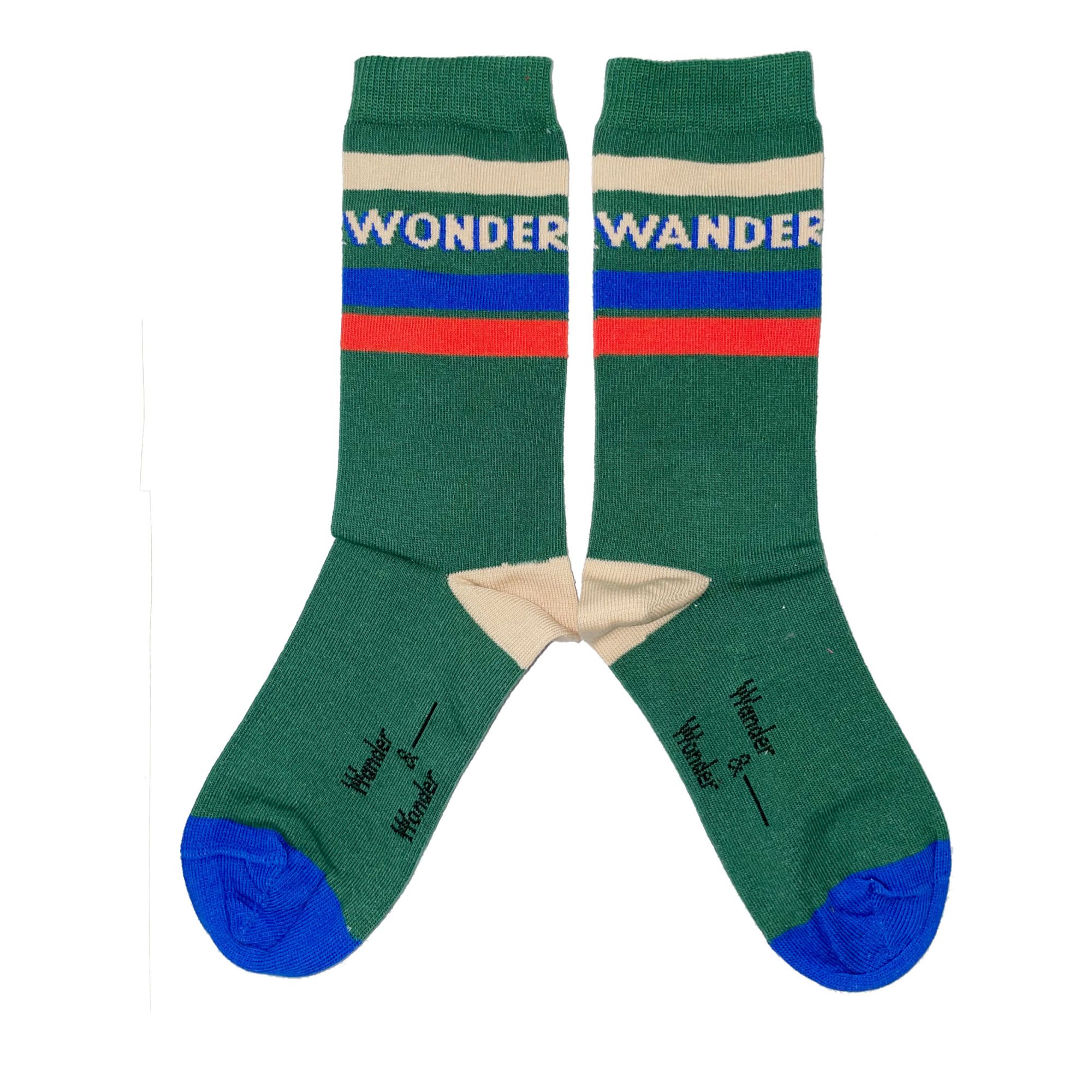 Wander & Wonder - Chaussettes Rayées - Fille - Vert