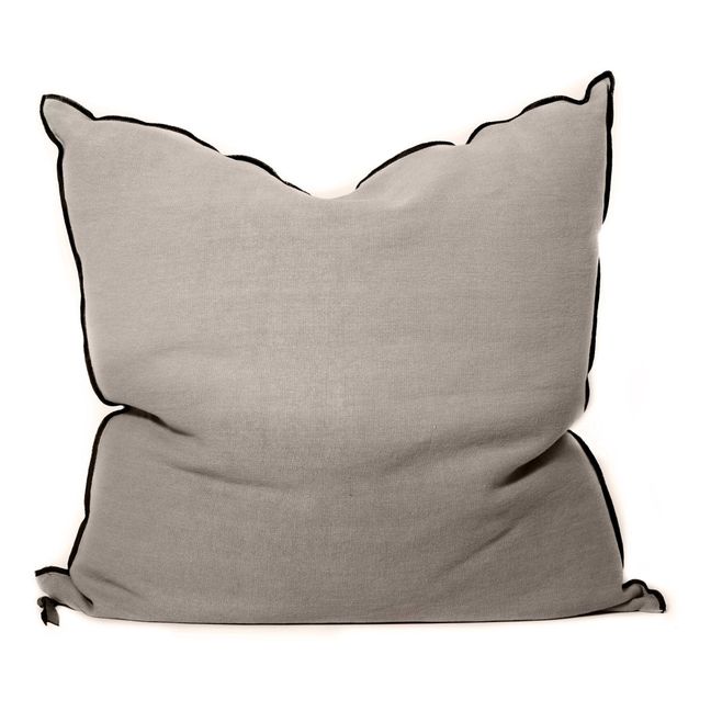 Coussin Vice Versa Black Line en lin stone washed