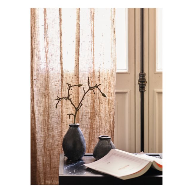 Vice Versa Washed Linen Gauze Fringed Curtain | Khaki