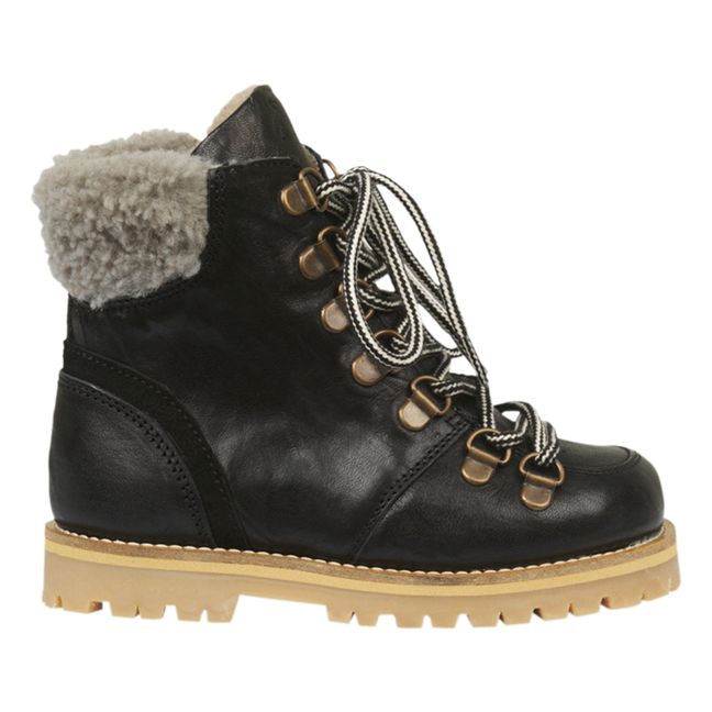 Gefütterte Schnürboots | Schwarz