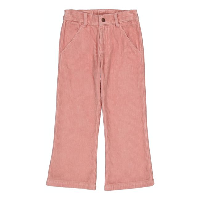 Abba Corduroy Flare Trousers Pink