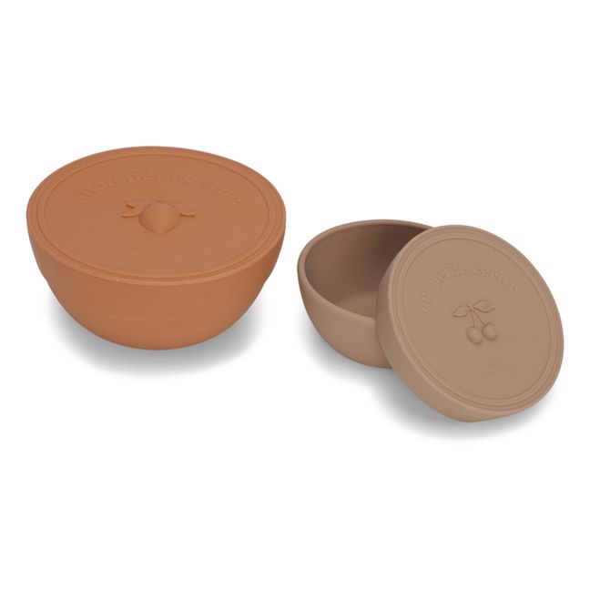 Silicone Snack Boxes - Set of 2 Terracotta