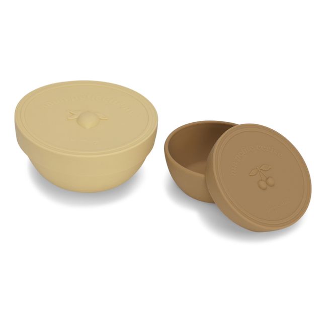 Silicone Snack Boxes - Set of 2 Beige