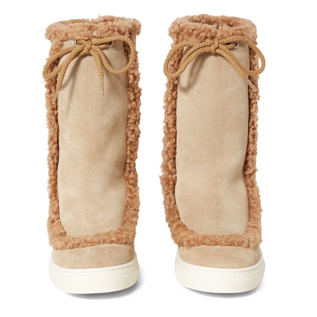 Boots Fur Cuir | Beige