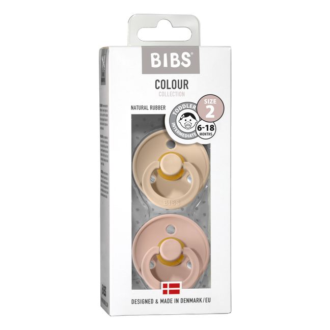 Chupetes de caucho natural - Set de 2 | Rosa