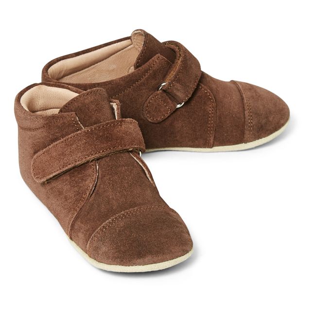 Babyschuhe mit Klettverschluss | Schokoladenbraun