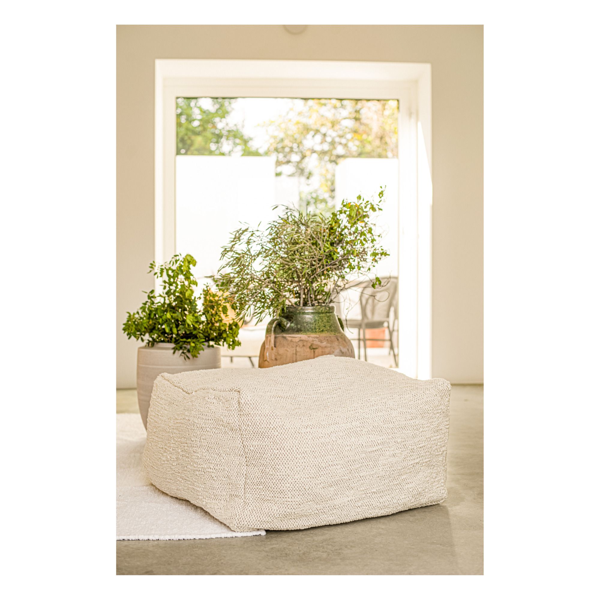 Nunamae - Pouf Luca en coton recyclé - Ecru