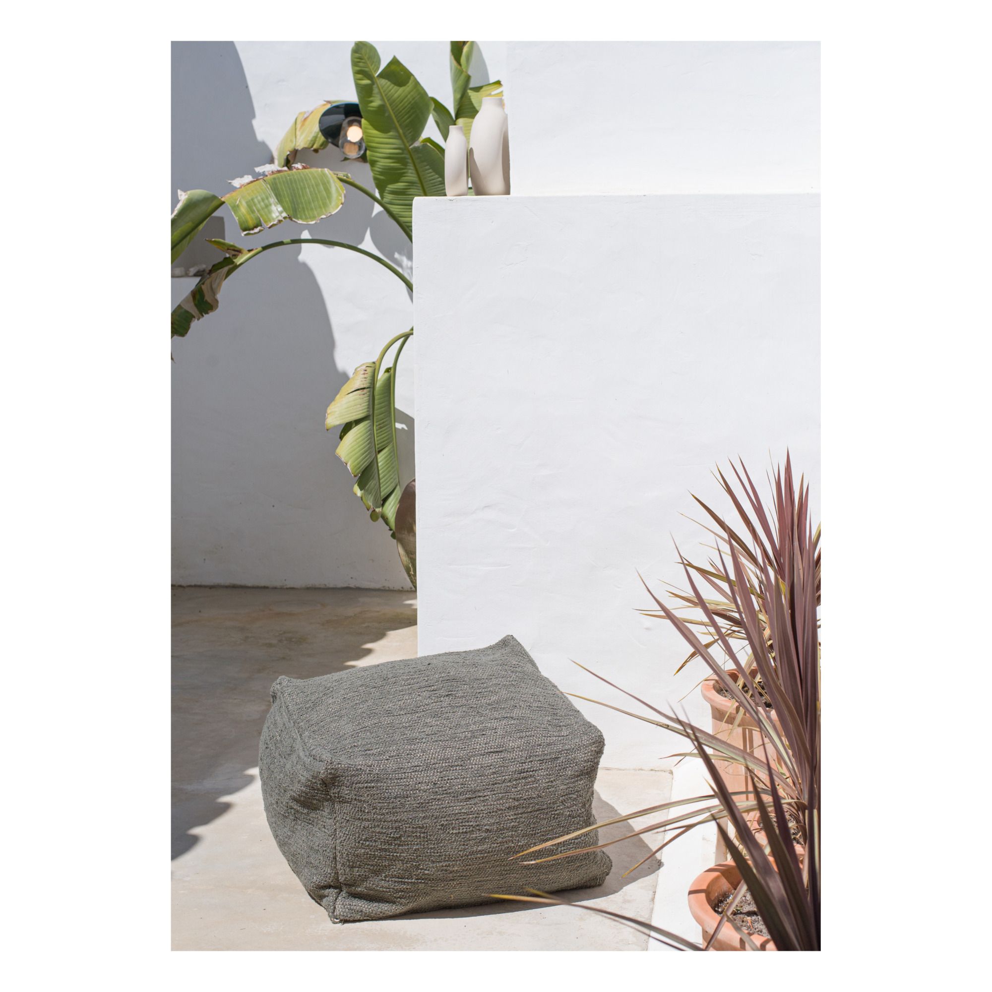 Nunamae - Pouf Luca en coton recyclé - Vert kaki