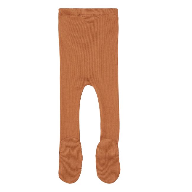 Bamse Silk and Cotton Footed Leggings Camel