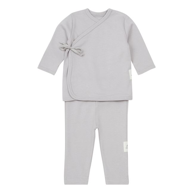 Completo Kimono + Leggings, in cotone bio | Grigio chiaro