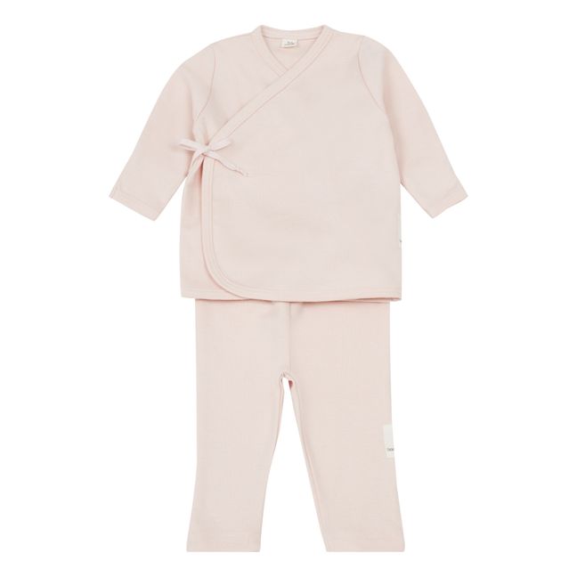 Completo Kimono + Leggings, in cotone bio | Rosa chiaro