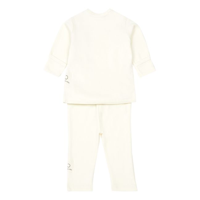 Completo Kimono + Leggings, in cotone bio | Ecru