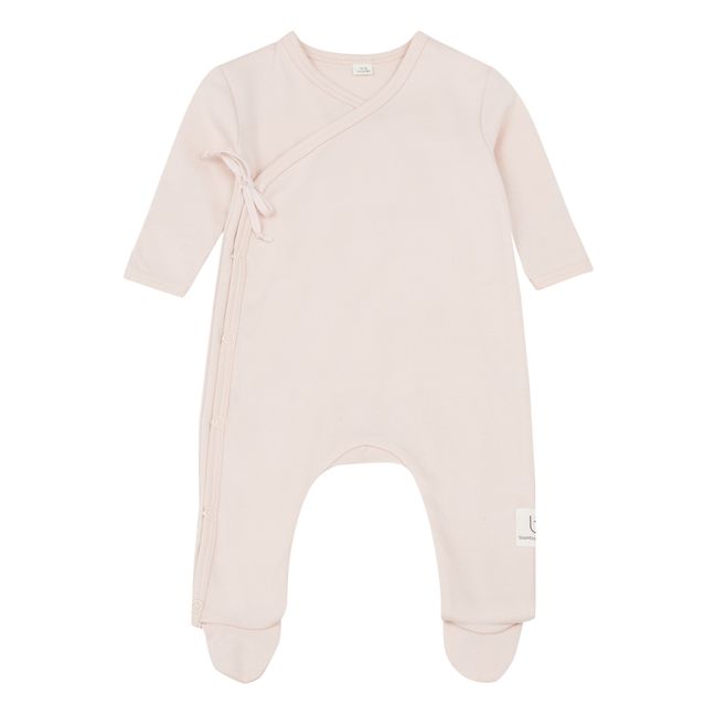 Organic Cotton Kimono Babygrow | Pale pink