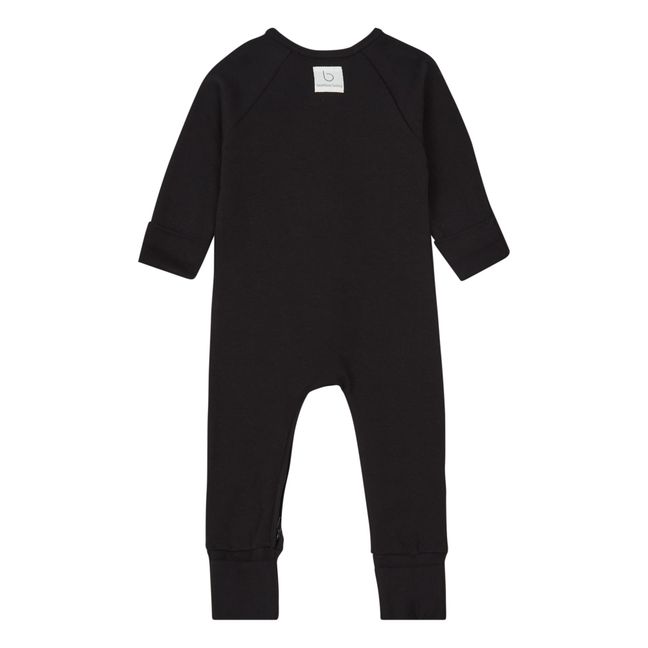 Organic Cotton Footed Jumpsuit Black