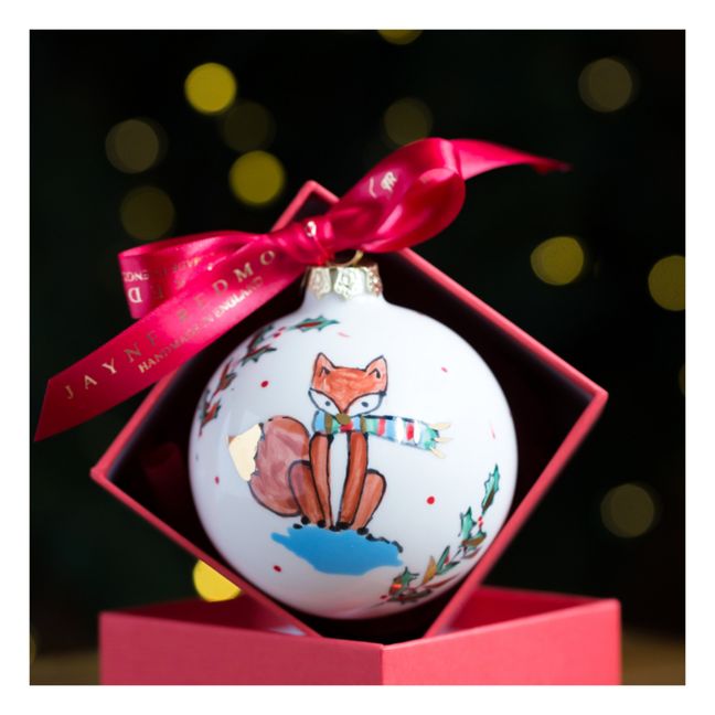 Fox Porcelain Christmas Bauble