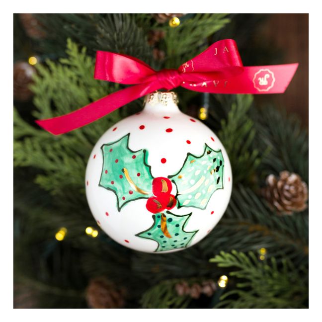 Holly Porcelain Christmas Bauble