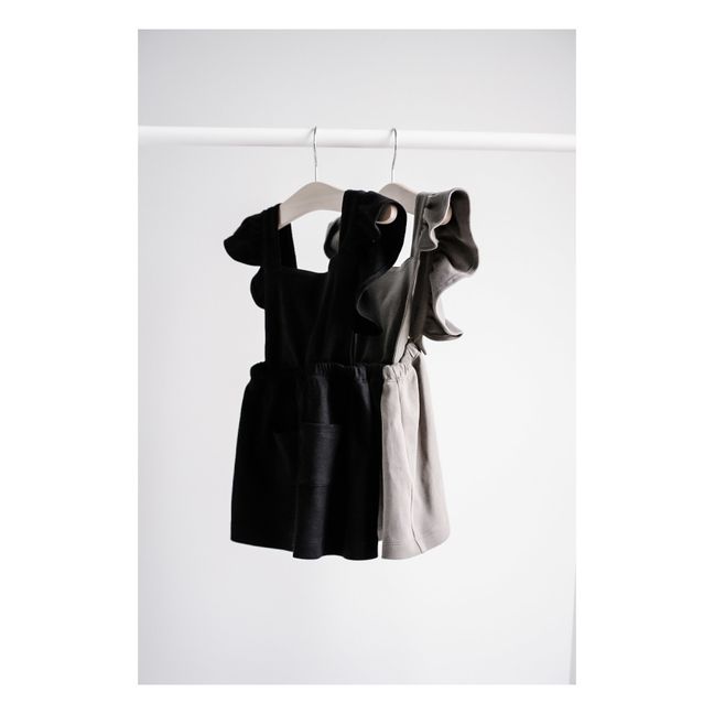 Organic Cotton Dungaree Dress | Black