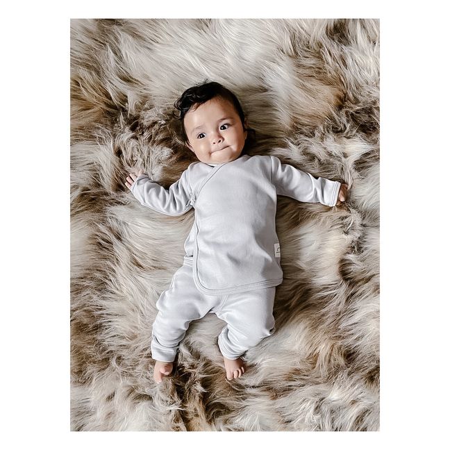 Completo Kimono + Leggings, in cotone bio | Grigio chiaro
