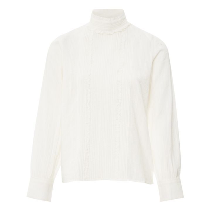 Blusa de cuello alto Pretty Blanc/Écru- Imagen del producto n°0