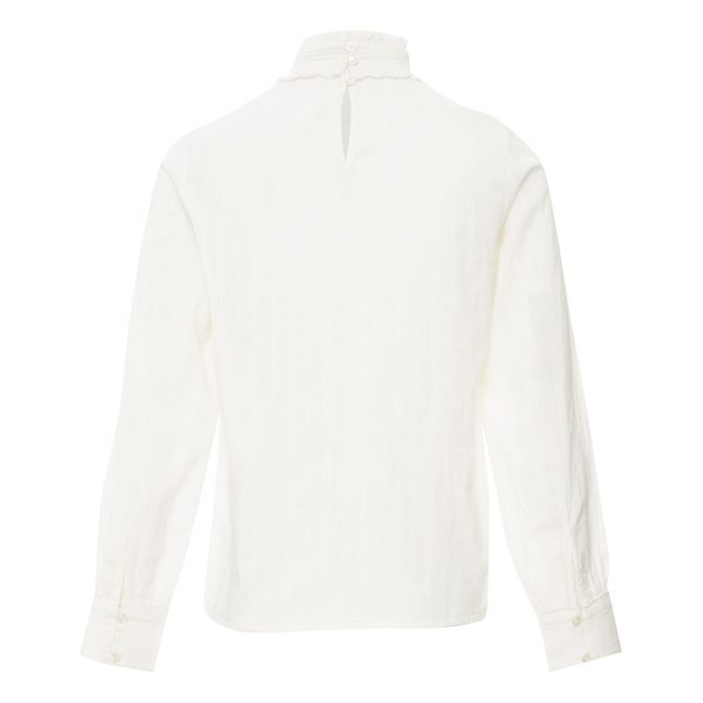 Blouse Pretty Col Montant | Blanc/Écru