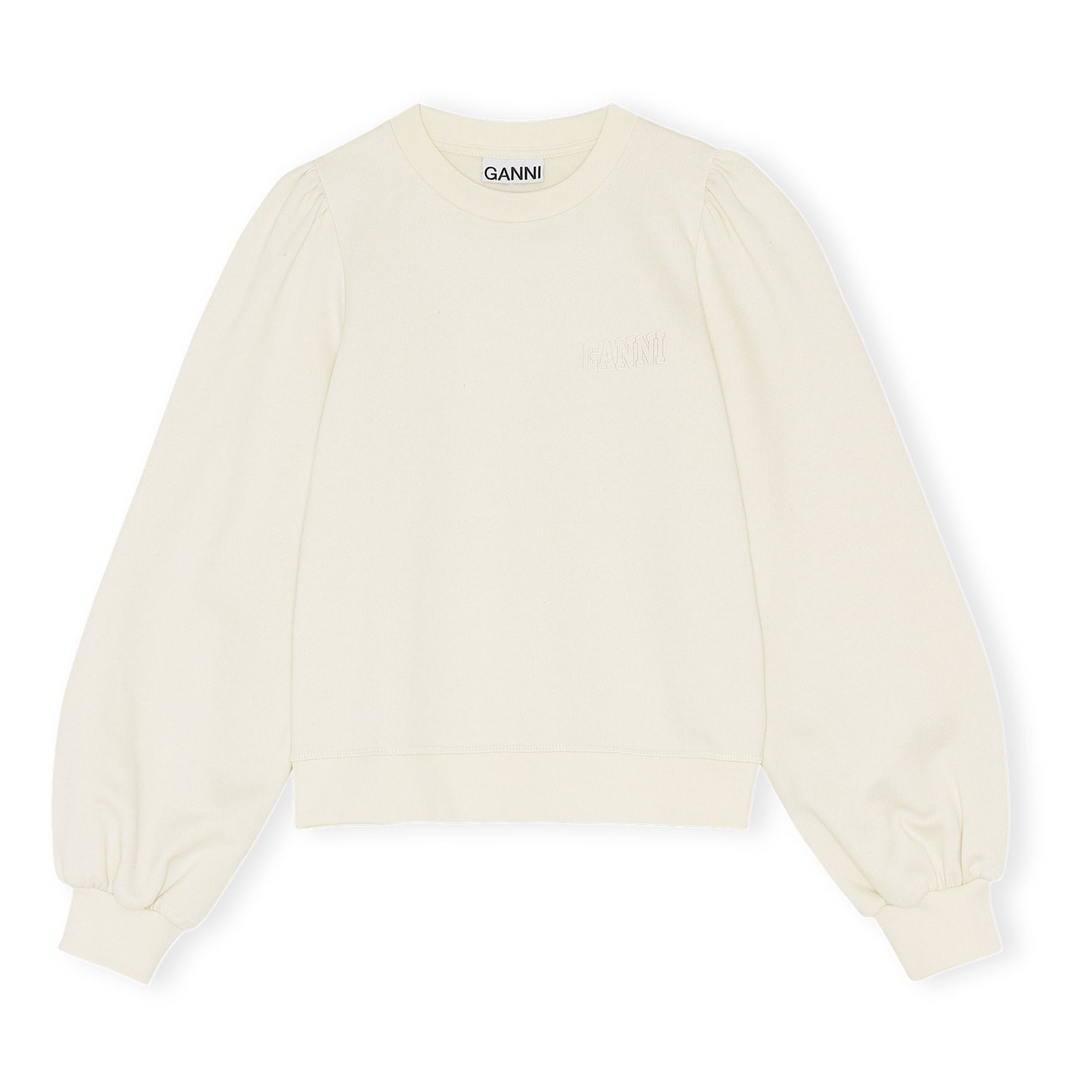 Ganni - Sweat Isoli Software Coton Bio - Femme - Ecru