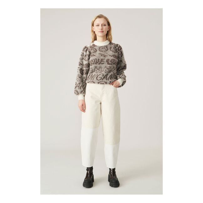 All Over Alpaca and Merino Wool Jumper Gris