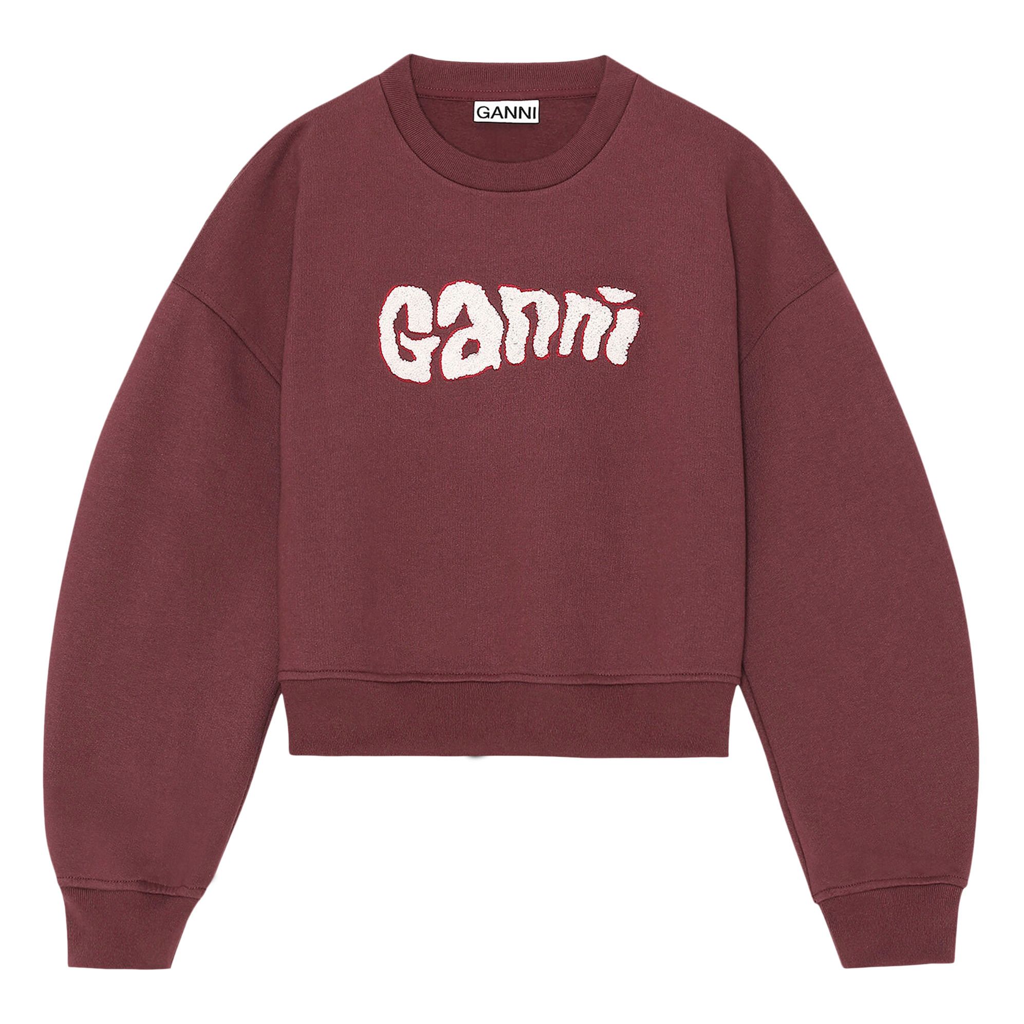 Ganni - Sweat Isoli Coton Bio - Femme - Bordeaux