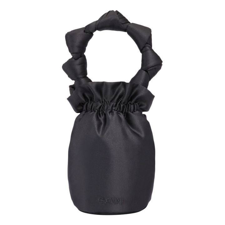 Recycled Polyester Satin Pouch Bag | Black- Product image n°0