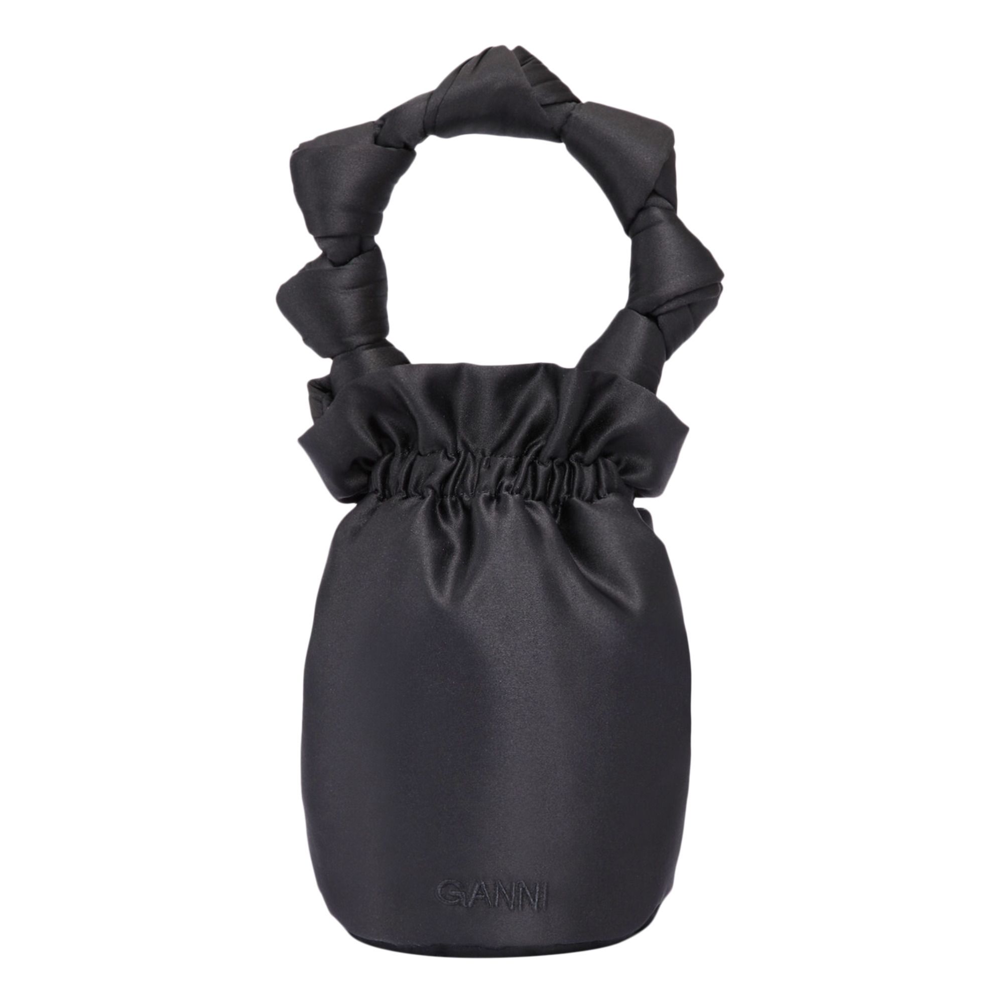 Ganni - Mini Sac Bourse Satin Polyester Recyclé - Femme - Noir