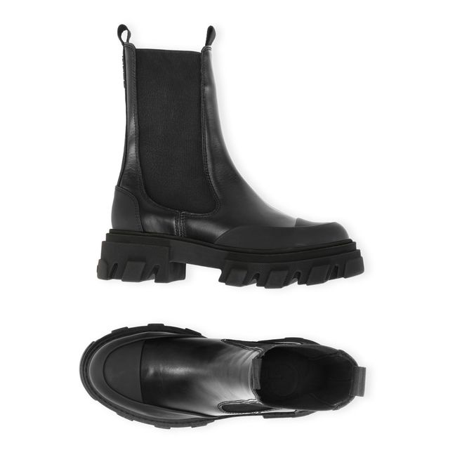 Chelsea Boots Mi-Hautes Cuir | Noir