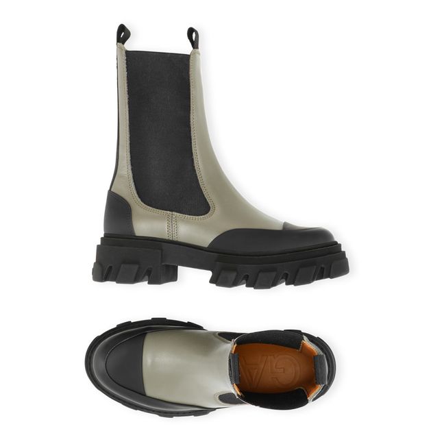 Leather Chelsea Boots Verde militare