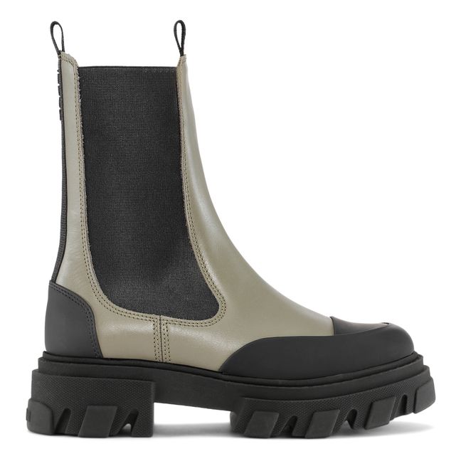 Leather Chelsea Boots Verde militare