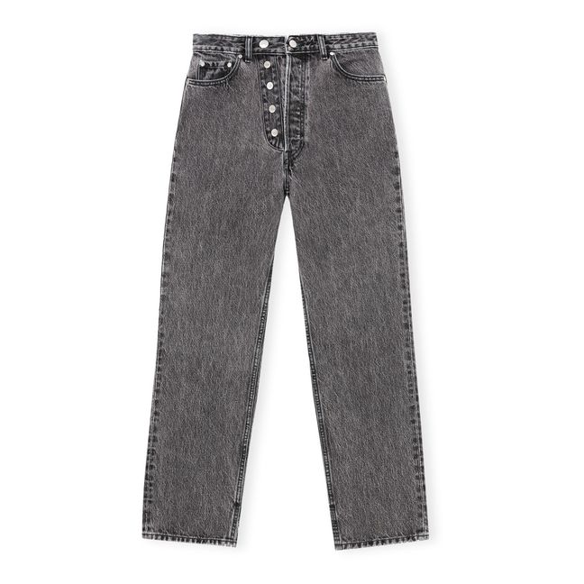 Straight Leg Organic Cotton Jeans Gris Antracita