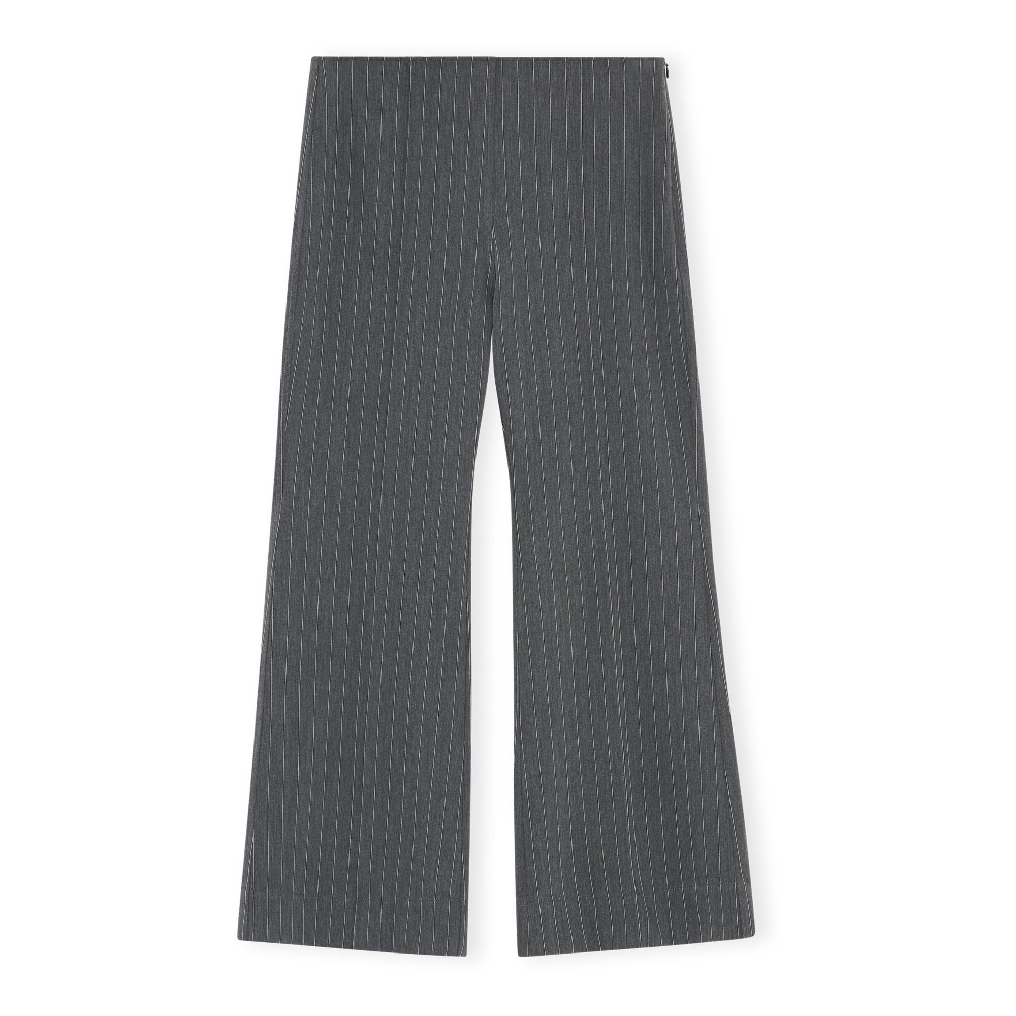 Ganni - Pantalon Rayures Polyester Recyclé - Femme - Gris anthracite