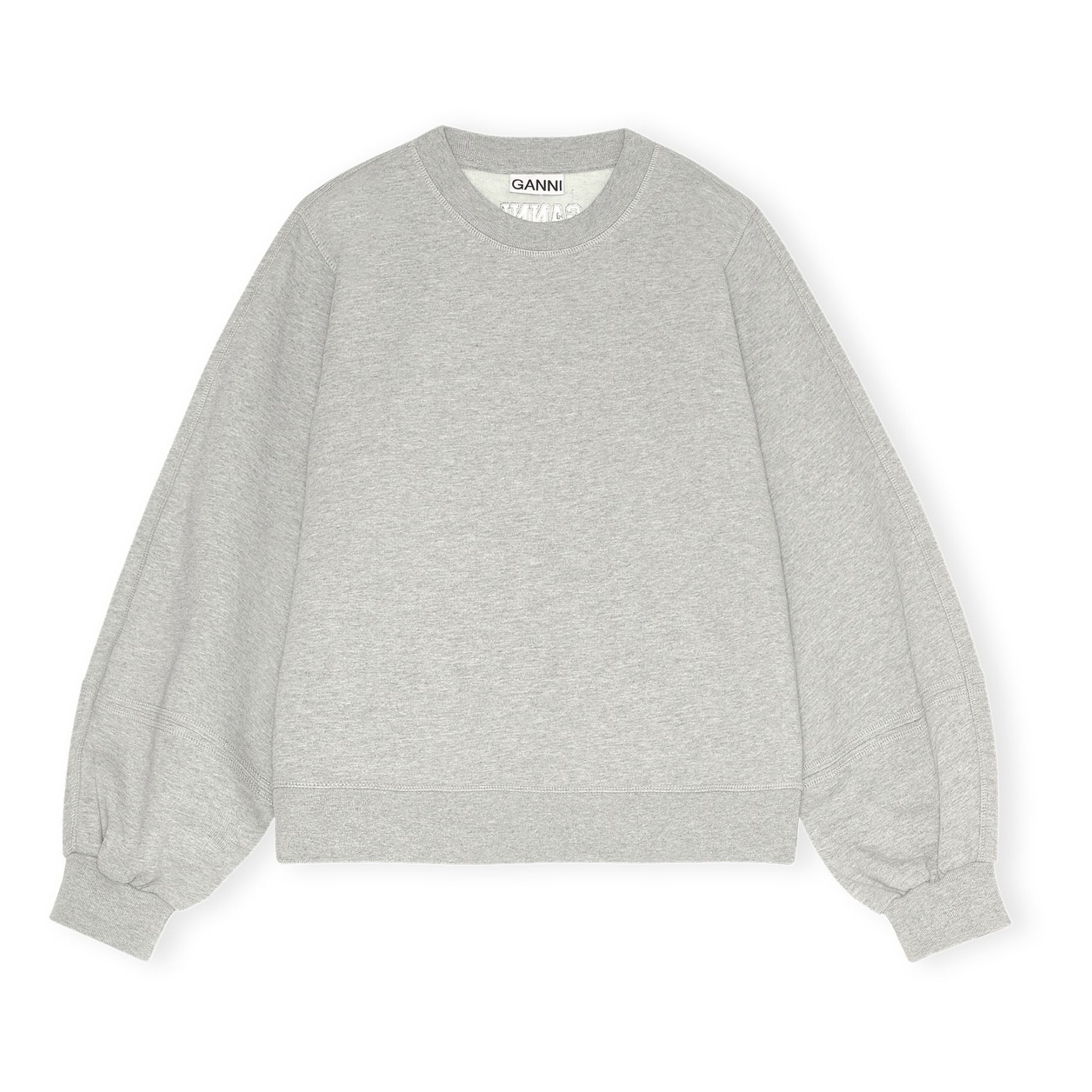 Ganni - Sweat Isoli Software Coton Bio - Femme - Gris chiné