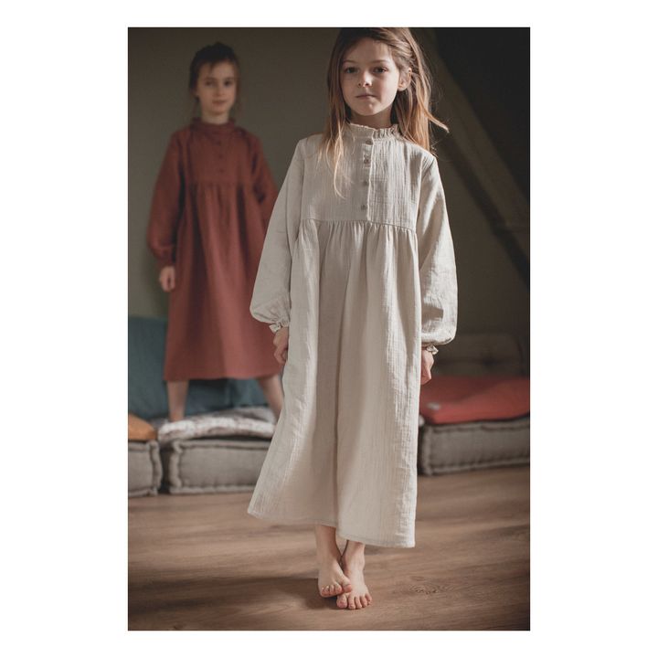 Nachthemd Baumwollgaze Clochette | Seidenfarben- Produktbild Nr. 5