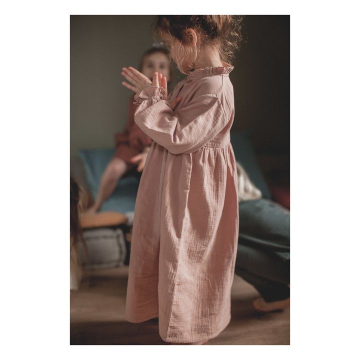 Clochette Cotton Muslin Nightgown | Pale pink- Product image n°2