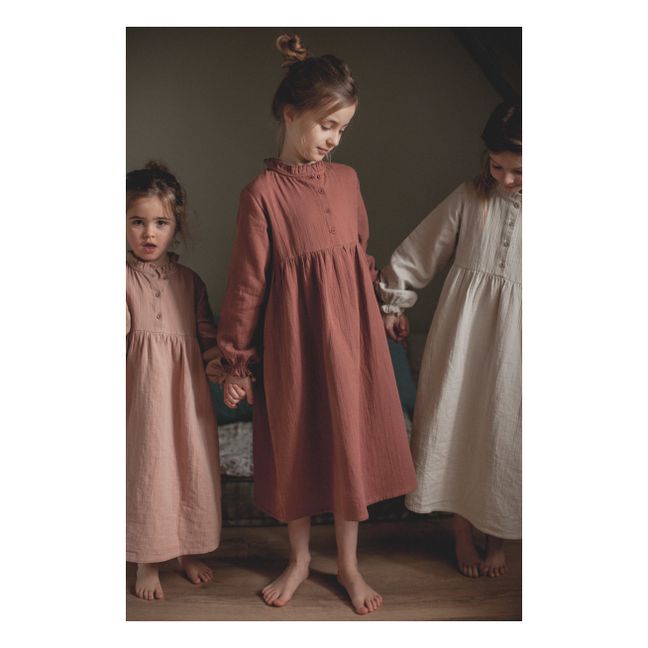 Clochette Cotton Muslin Nightgown | Pale pink