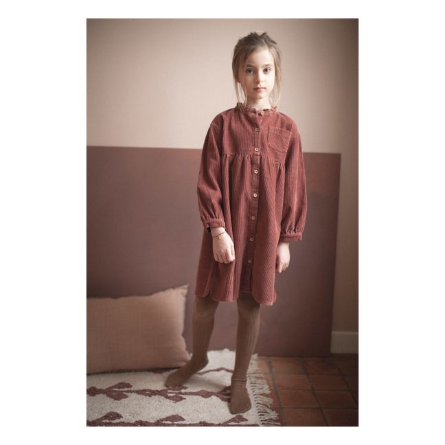Romane Corduroy Dress | Brick red