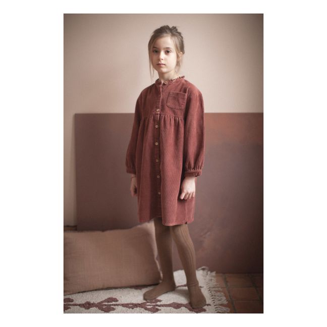 Romane Corduroy Dress | Brick red