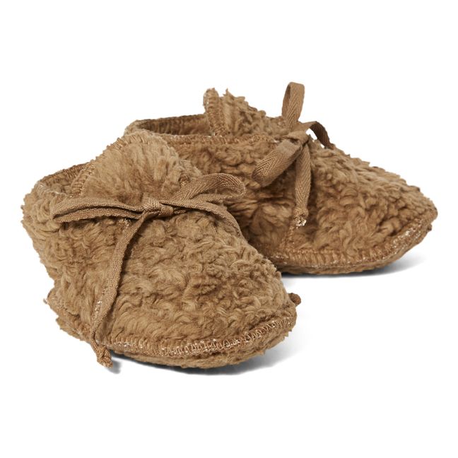 Faux-Fur Slippers Camel