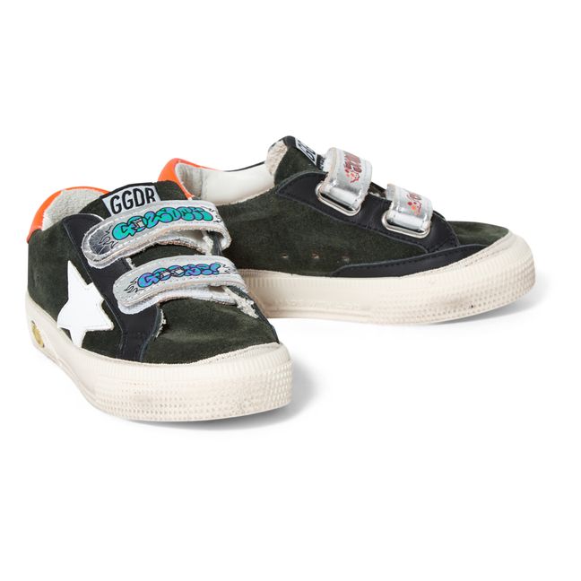May School Suede Velcro Sneakers Khaki