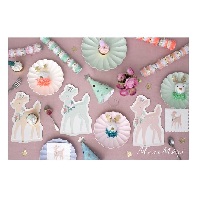 Kleine Renntierservietten pastellfarben - 16er-Pack