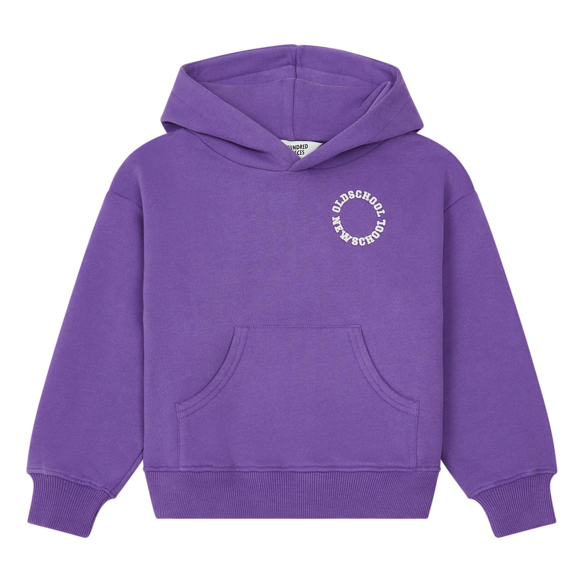 Hundred Pieces - Sweat Coton Bio Oversize Old School - Garçon - Violet
