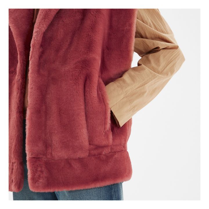 Faux Fur Vest Rosewood Forte Forte 
